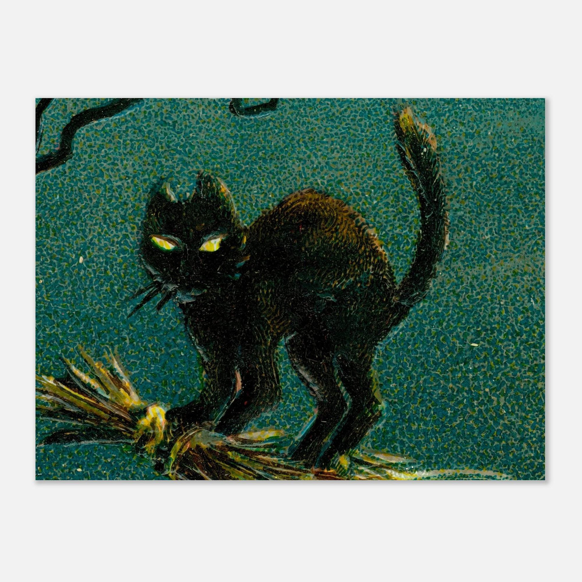 Vintage Black Cat Wall Art Spooky Witch Familiars Print Dark Academia Aesthetic Halloween Decor Printable Vintage Cat Art