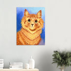 Louis Wain Vintage Orange Cat Painting Canvas Wall Art Print Antique Ginger Cat Poster Cute Psychic Cat Illustration Vintage Cat Art