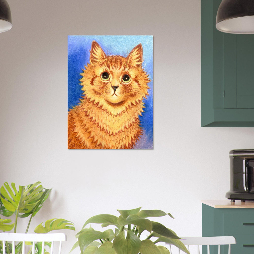 Louis Wain Vintage Orange Cat Painting Canvas Wall Art Print Antique Ginger Cat Poster Cute Psychic Cat Illustration Vintage Cat Art