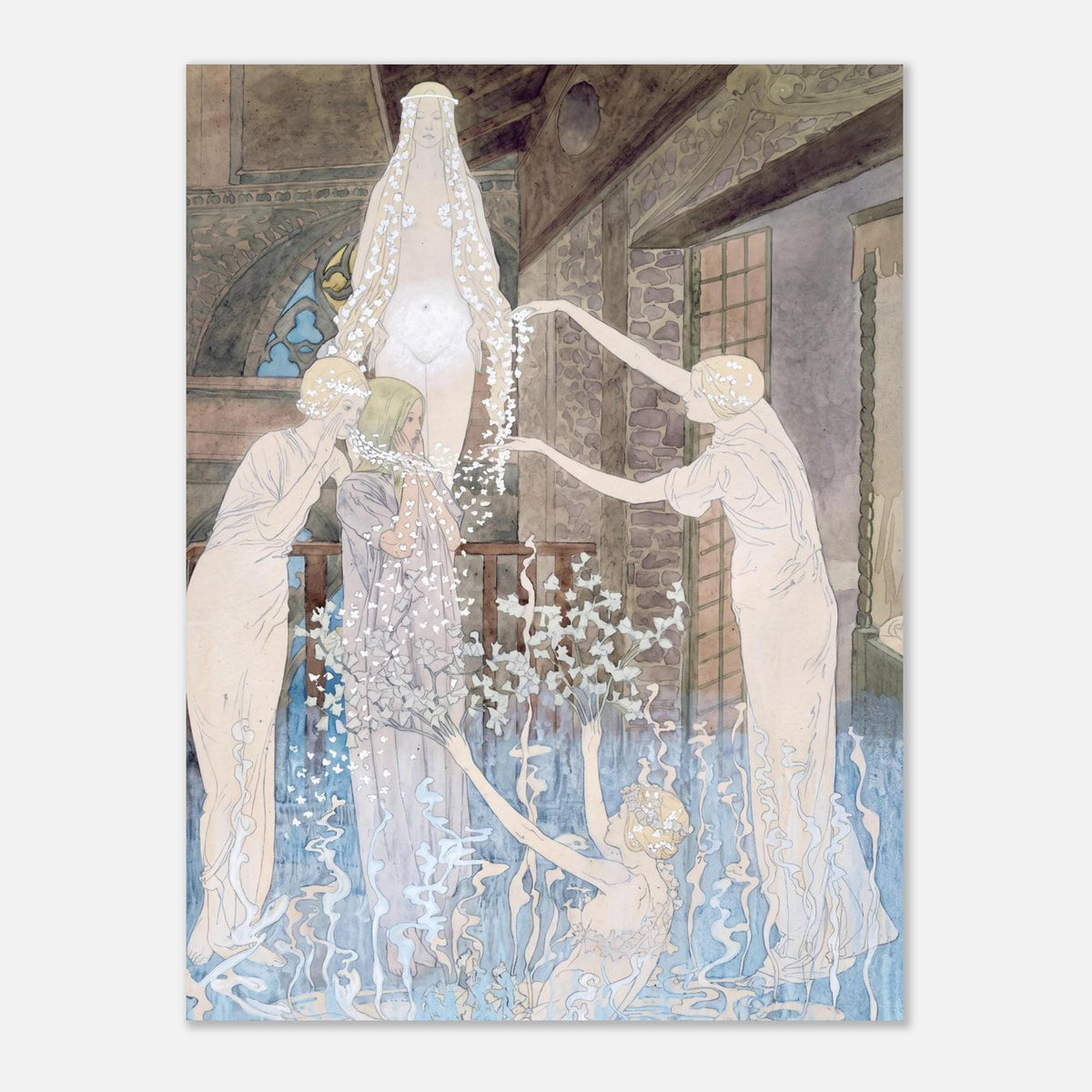Carlos Schwabe Le Reve Vintage Art Print Antique Symbolist Dream Fine Wall Decor Canvas Poster Giclee Home Gothic Oddities