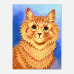 Louis Wain Vintage Orange Cat Painting Canvas Wall Art Print Antique Ginger Cat Poster Cute Psychic Cat Illustration Vintage Cat Art