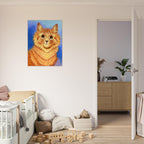 Louis Wain Vintage Orange Cat Painting Canvas Wall Art Print Antique Ginger Cat Poster Cute Psychic Cat Illustration Vintage Cat Art