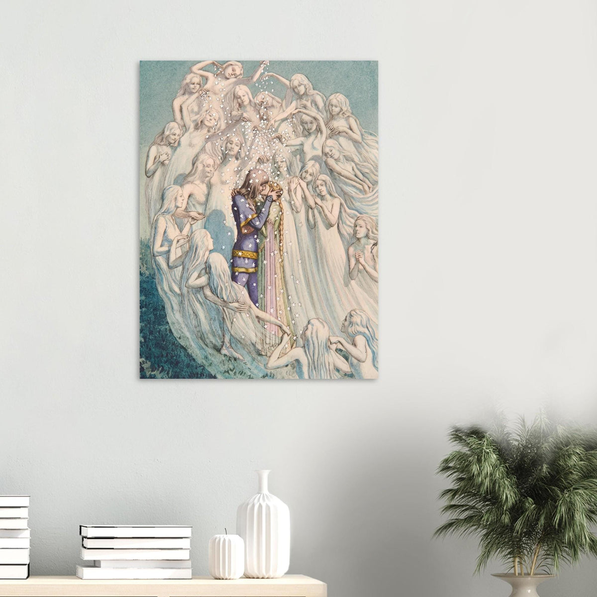 Pelleas And Melisande Print Carlos Schwabe Poster Cosmic Lovers Wall Art Symbolist Painting Mythical Romantic Decor Myth Symbolism