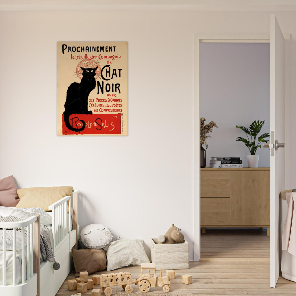 Le Chat Noir French Poster Black Cat Art Nouveau Canvas Wall Print Theophile Steinlen Vintage Exhibition Poster Vintage Cat Art