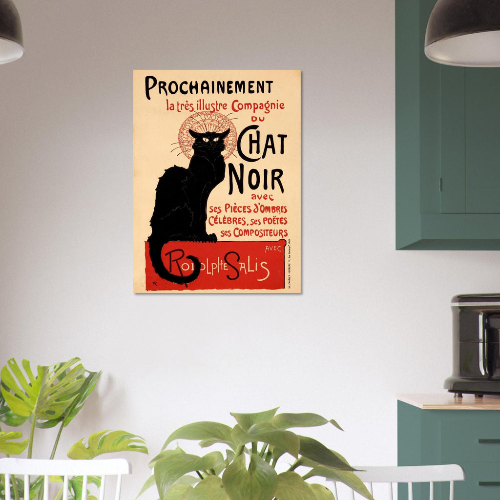 Le Chat Noir French Poster Black Cat Art Nouveau Canvas Wall Print Theophile Steinlen Vintage Exhibition Poster Vintage Cat Art