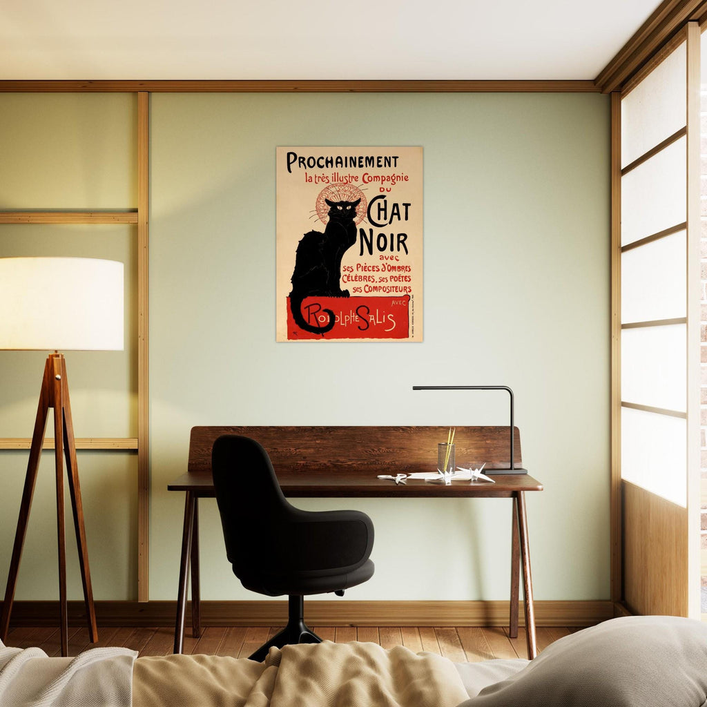 Le Chat Noir French Poster Black Cat Art Nouveau Canvas Wall Print Theophile Steinlen Vintage Exhibition Poster Vintage Cat Art
