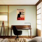 Le Chat Noir French Poster Black Cat Art Nouveau Canvas Wall Print Theophile Steinlen Vintage Exhibition Poster Vintage Cat Art