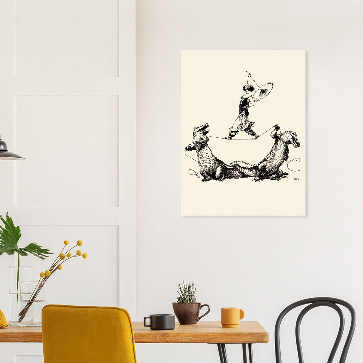 Heinrich Kley Vintage Illustration Wall Art Strange Circus Print Weird Fine Art Pen And Ink Print Oddities Vintage Animal