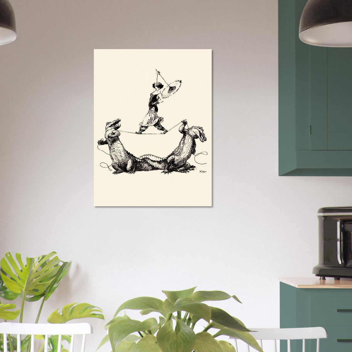 Heinrich Kley Vintage Illustration Wall Art Strange Circus Print Weird Fine Art Pen And Ink Print Oddities Vintage Animal