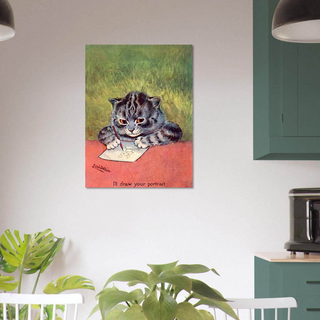 Louis Wain Cat Print Antique Illustration Funny Cat Wall Art Whimsical Animal Artwork Retro Kitten Poster Vintage Cat Art