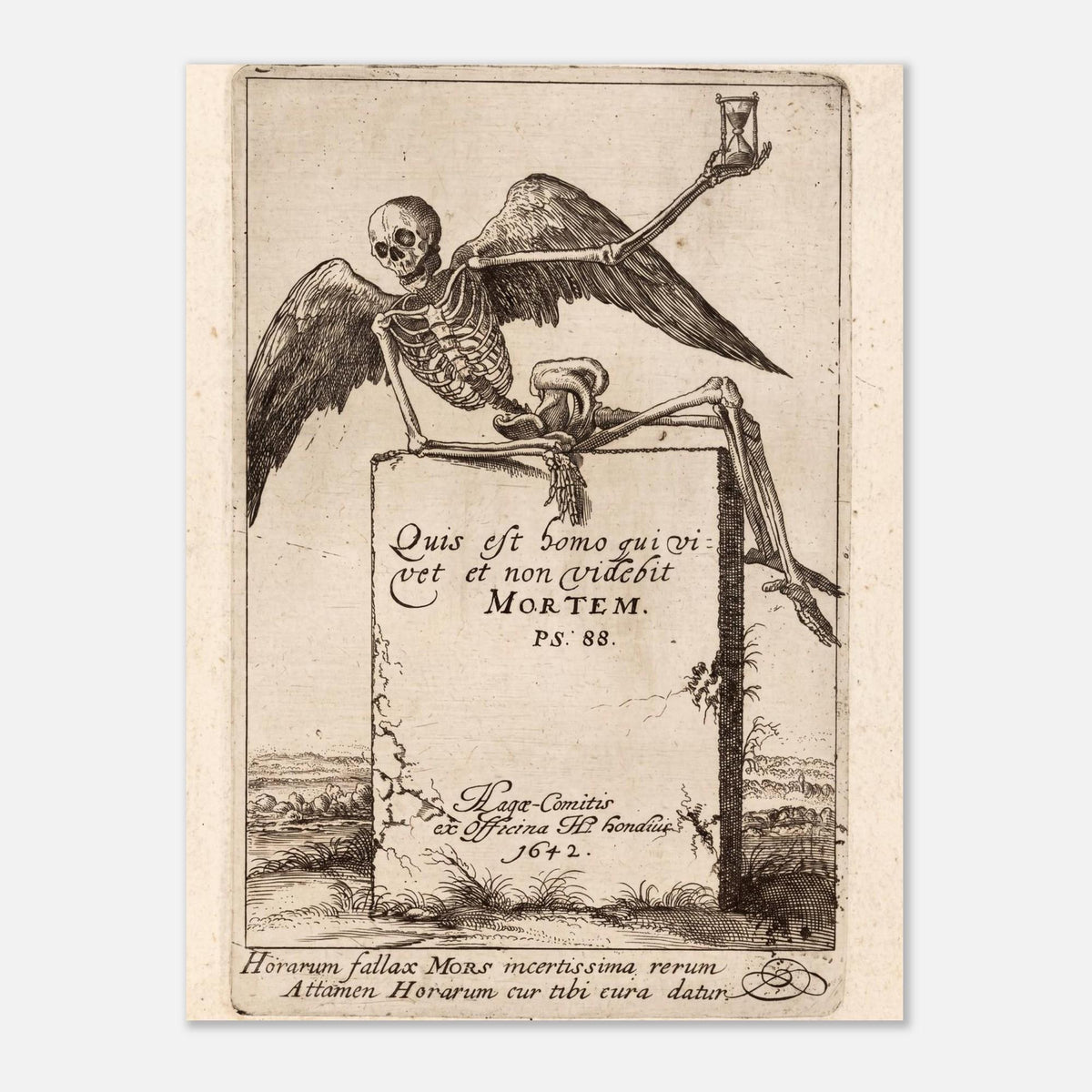 Skeleton Hourglass Print Gothic Home Decor Dark Academia Wall Art Memento Mori Poster Historic Engraving Art Gothic Oddities