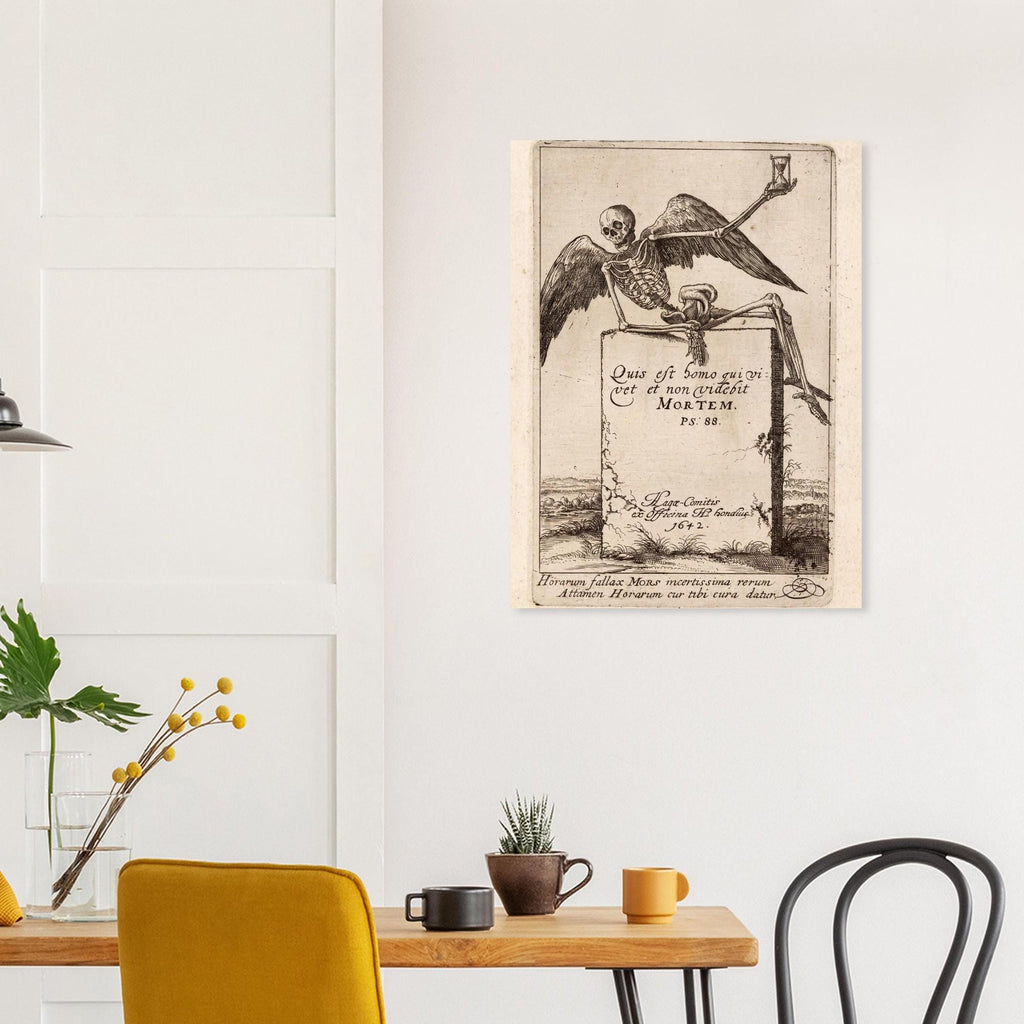 Skeleton Hourglass Print Gothic Home Decor Dark Academia Wall Art Memento Mori Poster Historic Engraving Art Gothic Oddities