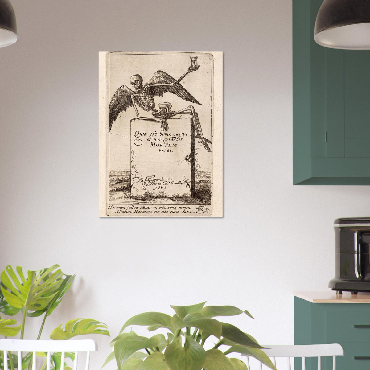 Skeleton Hourglass Print Gothic Home Decor Dark Academia Wall Art Memento Mori Poster Historic Engraving Art Gothic Oddities