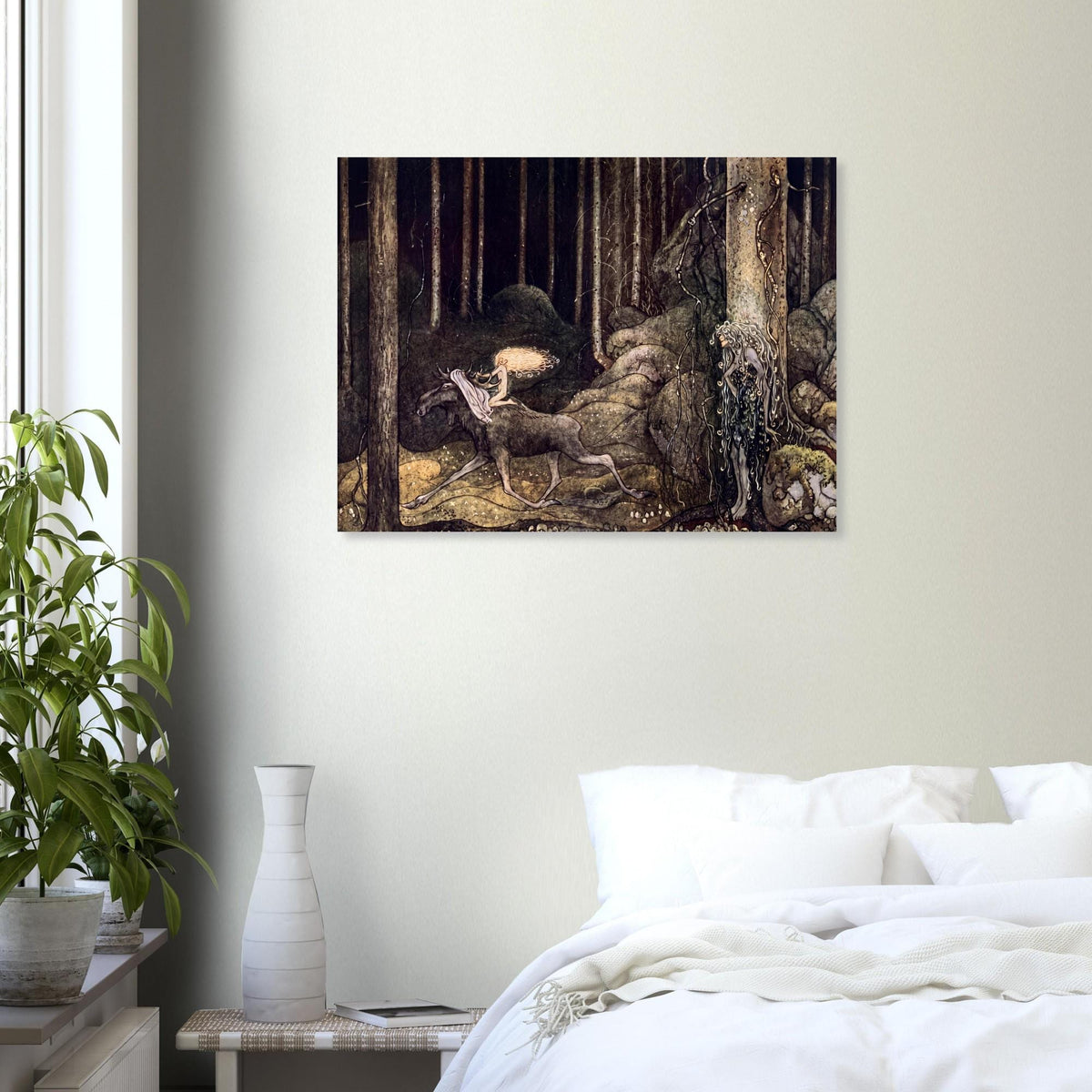 John Bauer Fairy Tale Print Vintage Swedish Folklore Wall Art Mythical Forest Creature Poster Myth and Symbolism Myth Symbolism