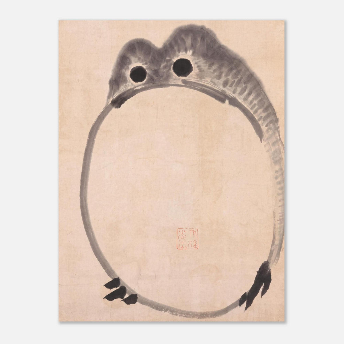 Vintage Japanese Frog Print Funny Amphibian Art Print Antique Japanese Ink Painting Wall Decor Canvas Woodblock Asian Art