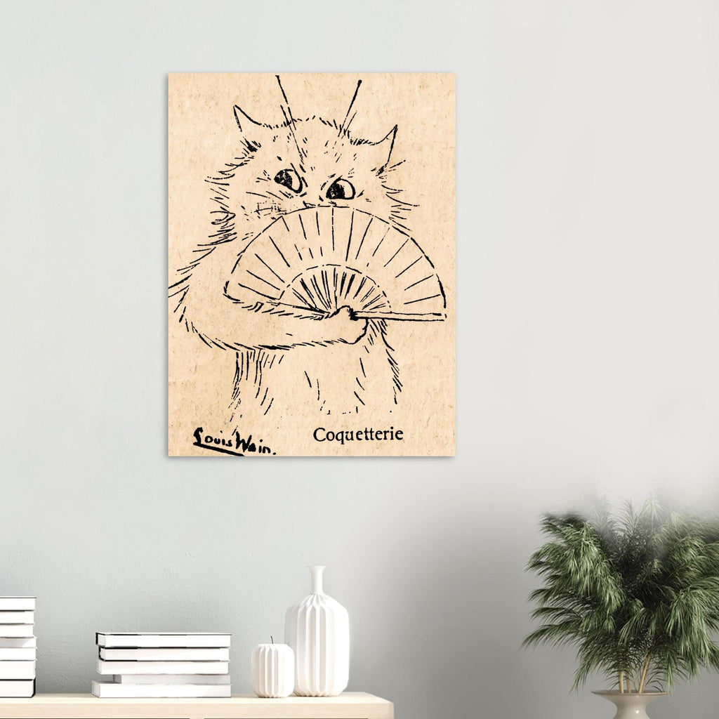 Louis Wain Coquetterie Cat Print Antique Victorian Cat Wall Art Cute Anthropomorphic Animal Illustration Vintage Cat Art