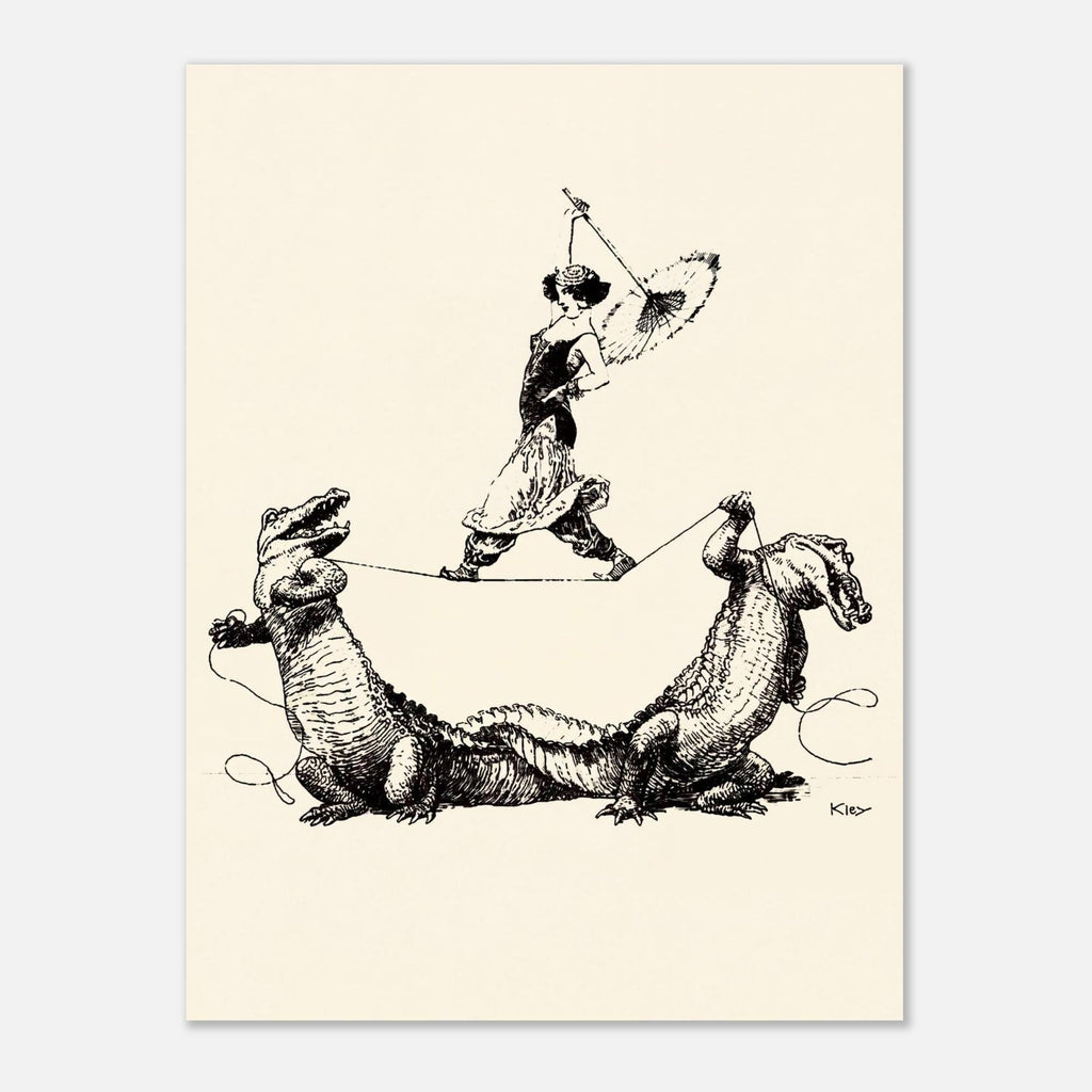 Heinrich Kley Vintage Illustration Wall Art Strange Circus Print Weird Fine Art Pen And Ink Print Oddities Vintage Animal