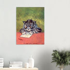 Louis Wain Cat Print Antique Illustration Funny Cat Wall Art Whimsical Animal Artwork Retro Kitten Poster Vintage Cat Art