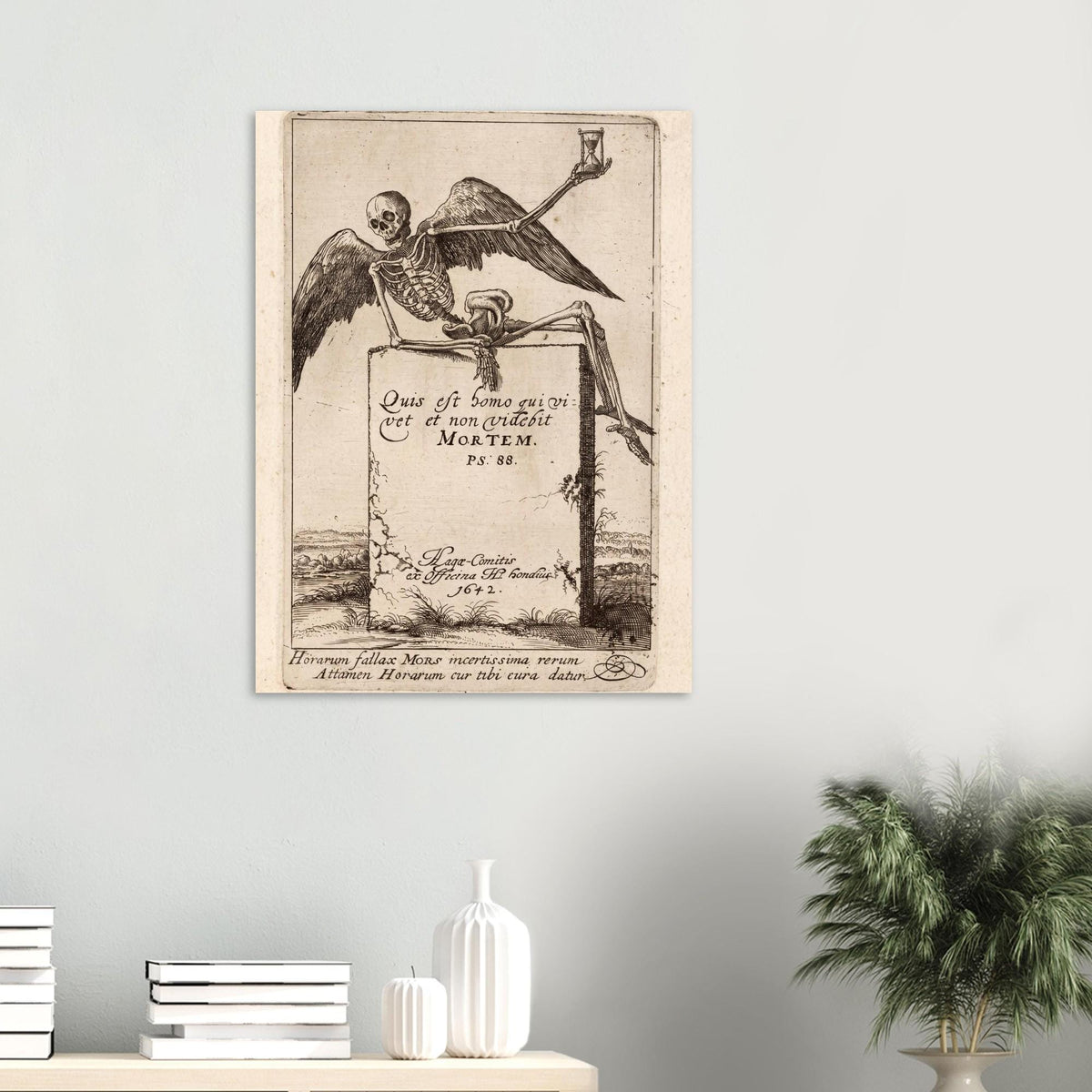 Skeleton Hourglass Print Gothic Home Decor Dark Academia Wall Art Memento Mori Poster Historic Engraving Art Gothic Oddities
