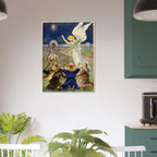 Angel Art Print Annunciation To The Shepherds Night Sky Christmas Scene Sacred Medieval Icons